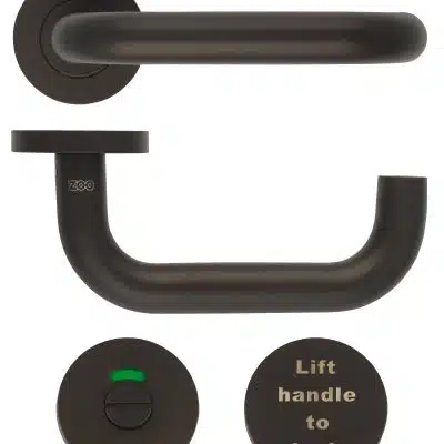 Zoo Hardware ZCS030LLPCB Lift to Lock Return to Door Lever Set – Powder Coat Black.