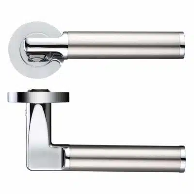 Zoo Hardware ZPZ030CPSS Milan Dual Finish Lever - Polished Chrome / Satin Stainless Steel.